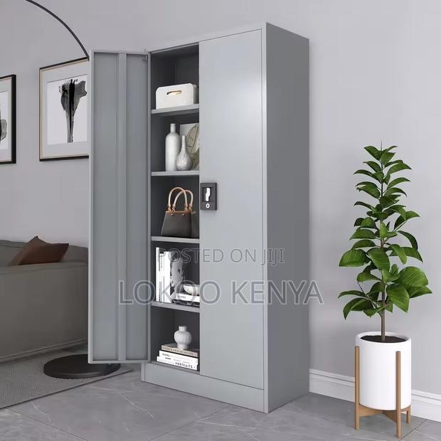 Office Cabinet : Full- 2 Door Silver Office Storage Cabinet - thumbnail 4