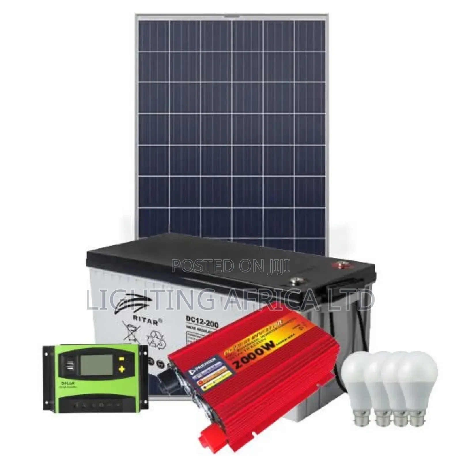500 Watts Solar - 200ah Gel Battery - 1000w Inverter Full Package