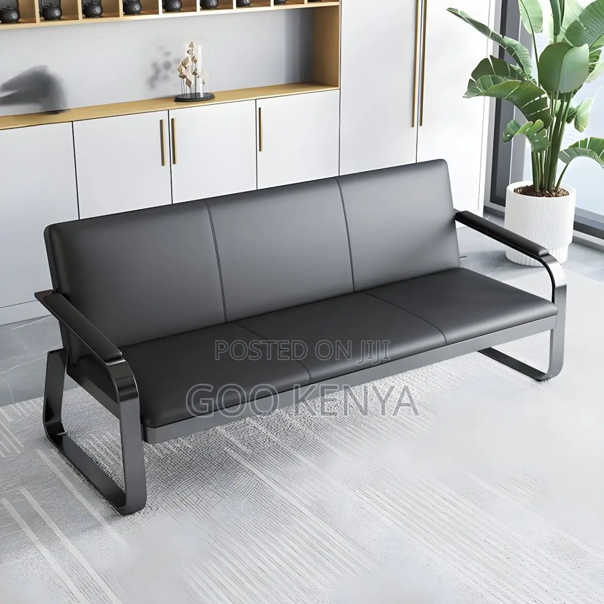 Office Sofa ;5-Seater Leather Reception Sofa