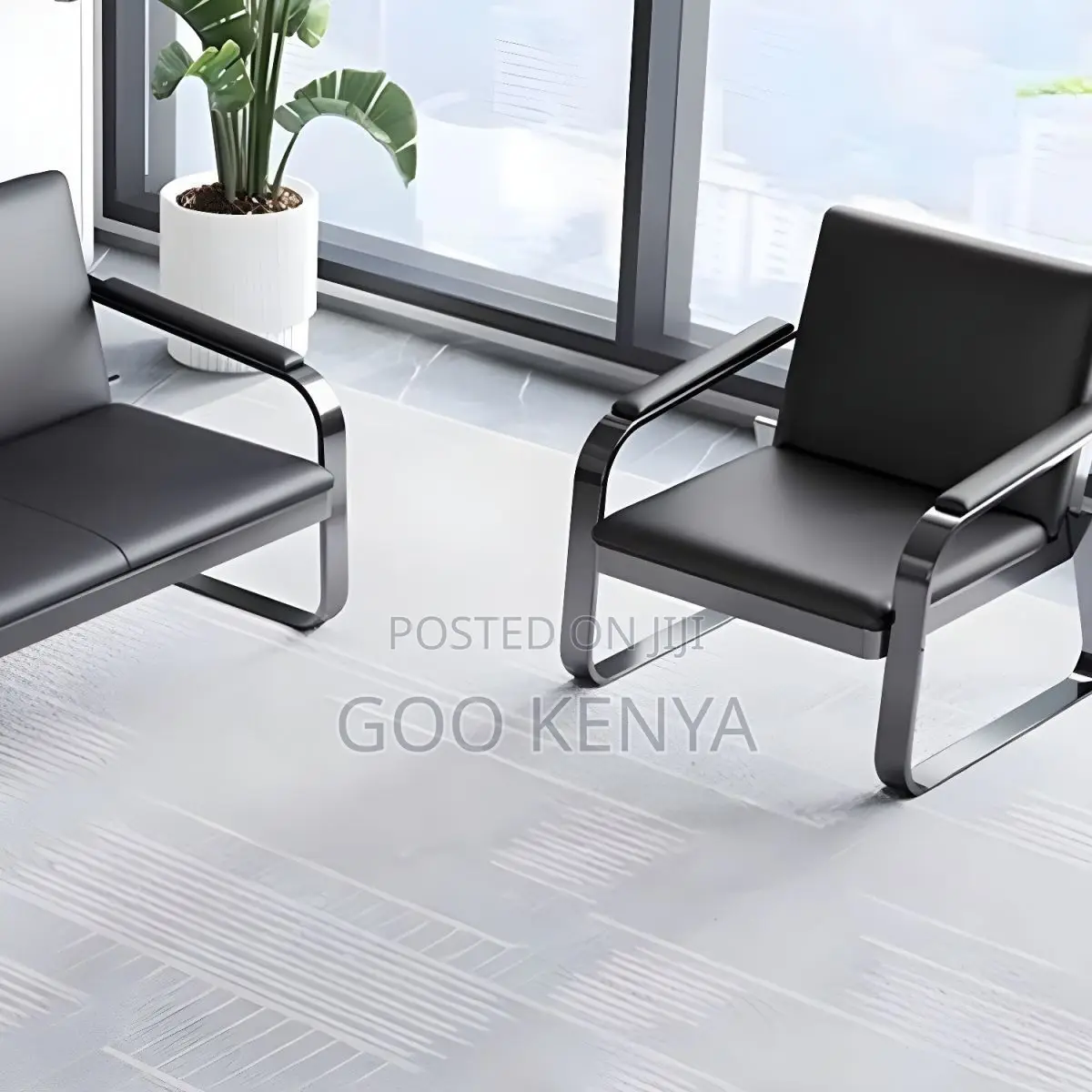 Office Sofa ;5-Seater Leather Reception Sofa