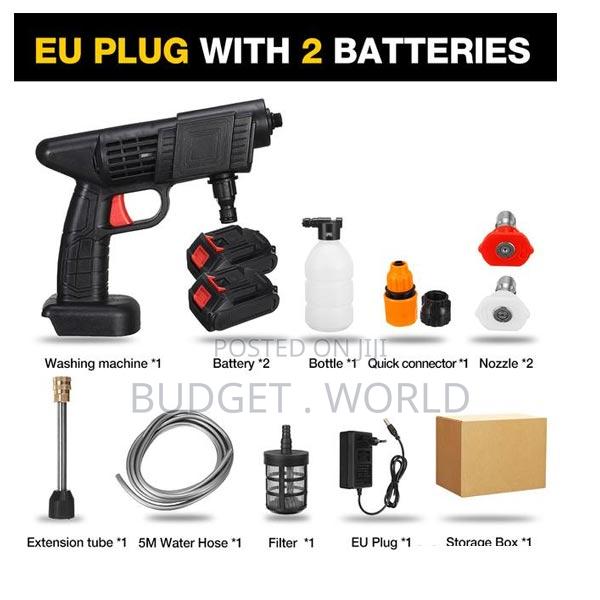 Double Battery Rechargeable Electric, Car Washer Gun (1 Set)