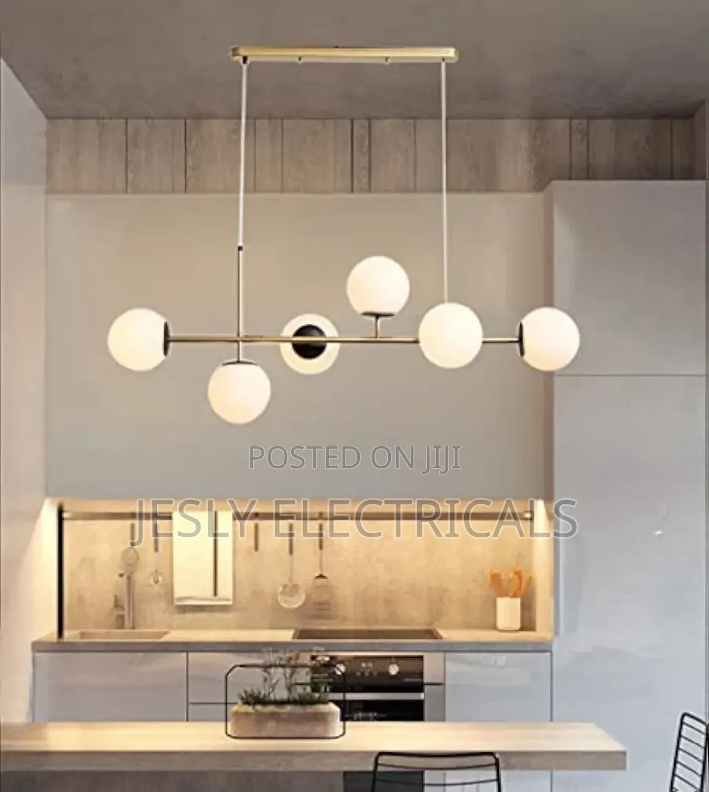 Sstanglu Modern Glass Globe Chandelier Lighting 6-Light
