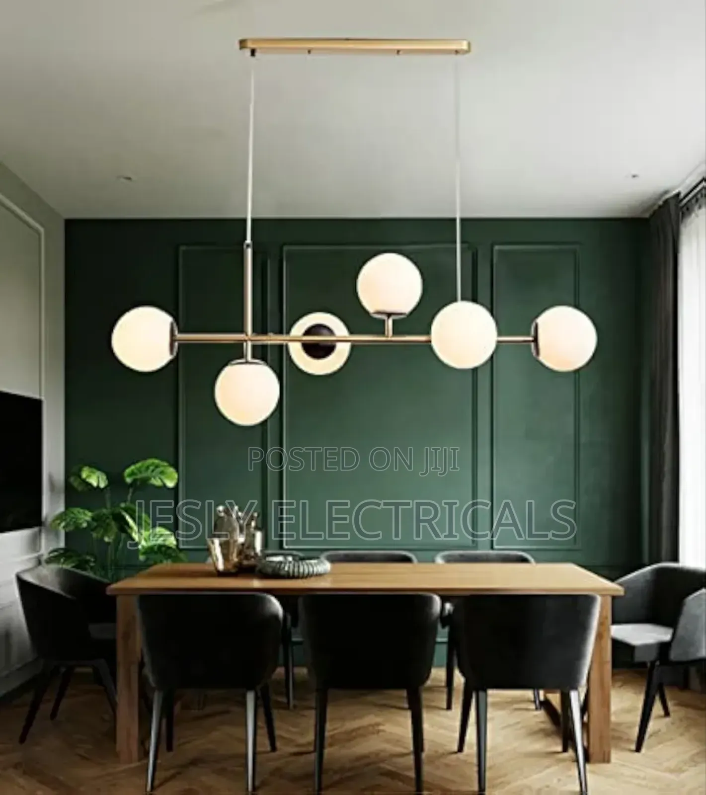 Sstanglu Modern Glass Globe Chandelier Lighting 6-Light