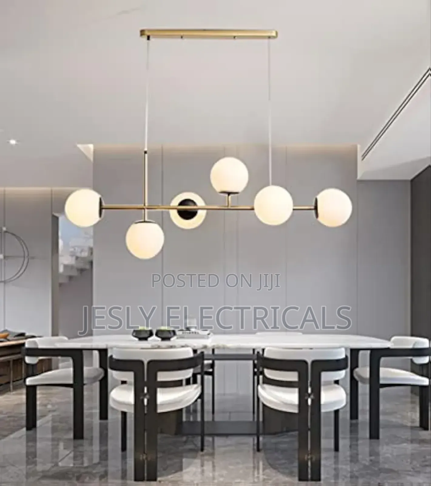Sstanglu Modern Glass Globe Chandelier Lighting 6-Light