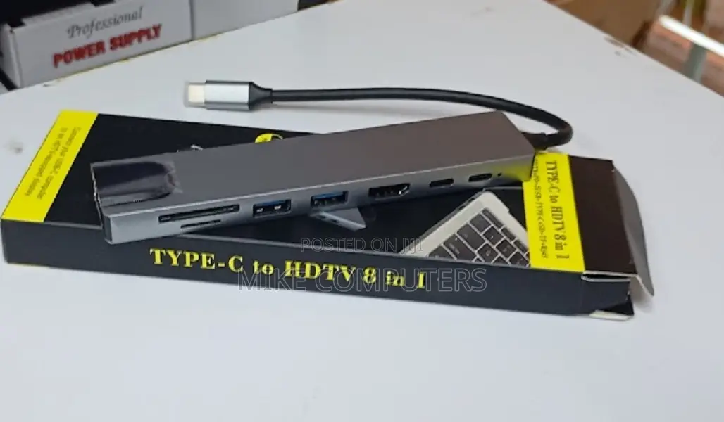 Type-C 8-in-1 Adapter to Hdmi Vga Lan Sd All in One