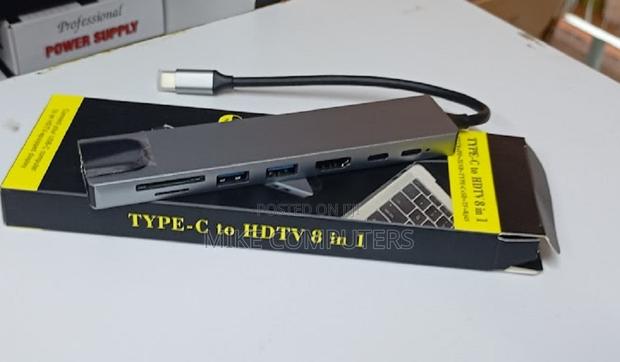 Type-C 8-in-1 Adapter to Hdmi Vga Lan Sd All in One