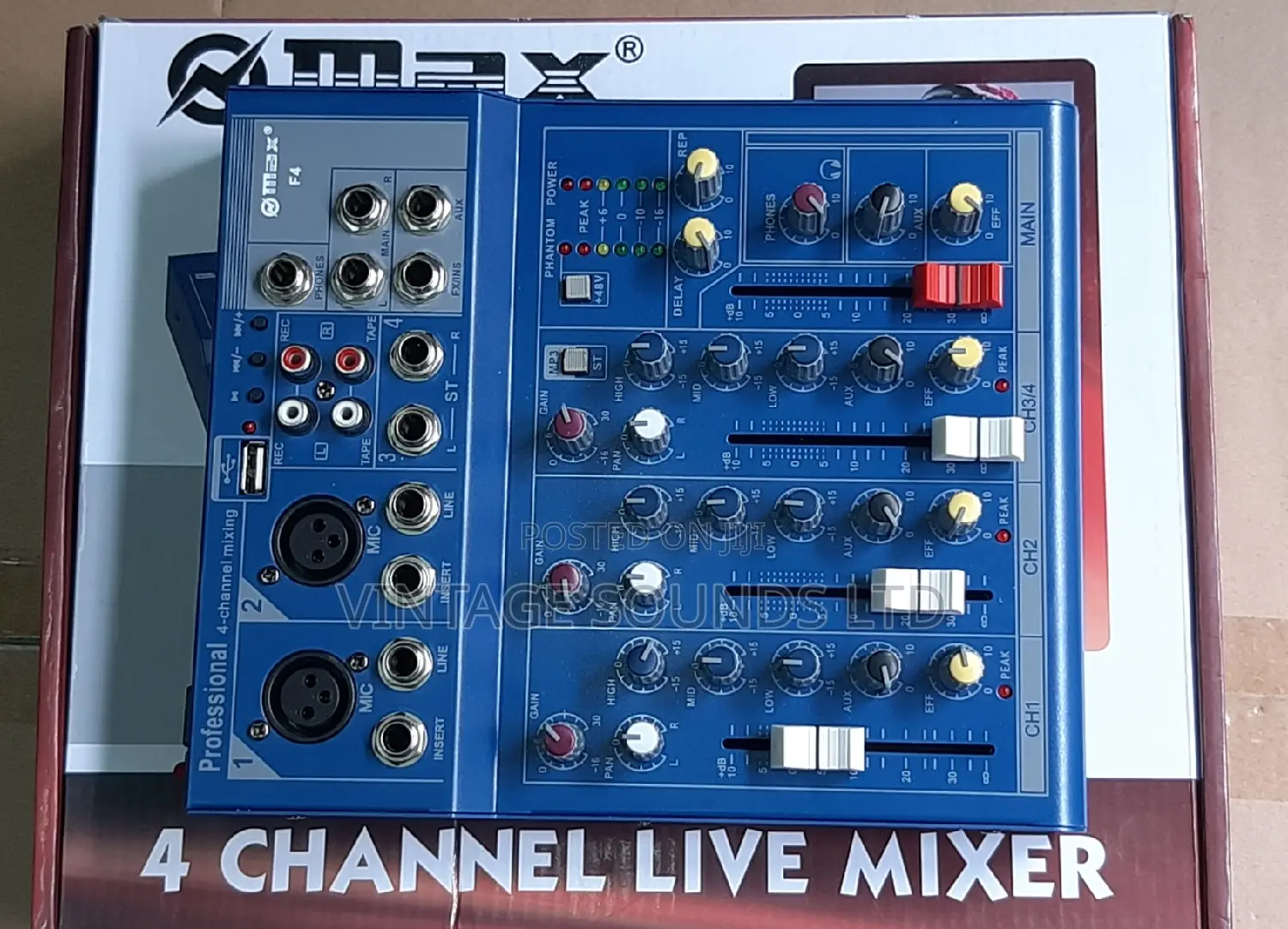 4 Channel Max Studio Recording Live Mixer