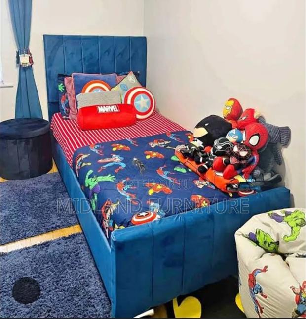 Blue Low Bed for Kids - main view
