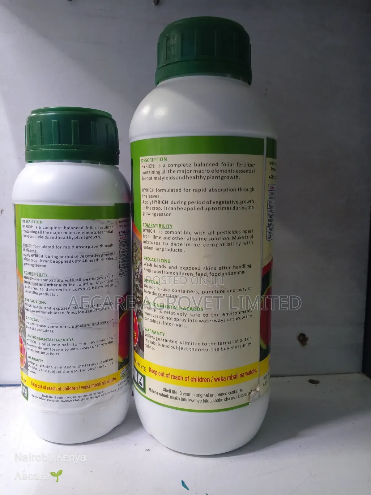 Hyrich Foliar Fertilizer 24:24:20 + Te 500ml, 1litre