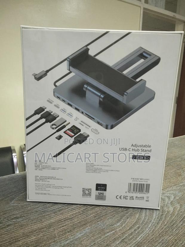 Wiwu Adjustable Usb-C Hub Tablet Stand (8 in 1) - thumbnail 2