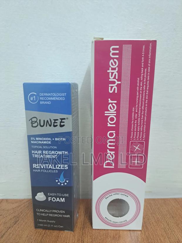 Bunee Hairregrowth(5%Minoxidil+Biotin)+Free0.5mm Dermaroller