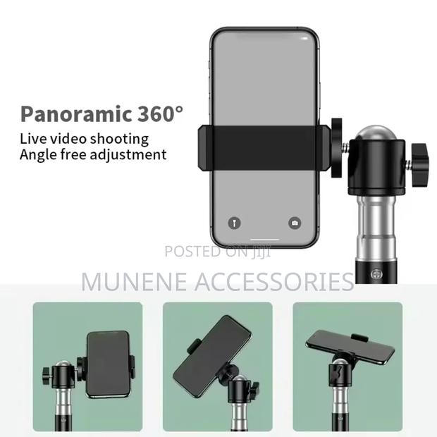 Foldable Mobilephone Holder Stand 2m Tripod Camera Ringlight - thumbnail 2