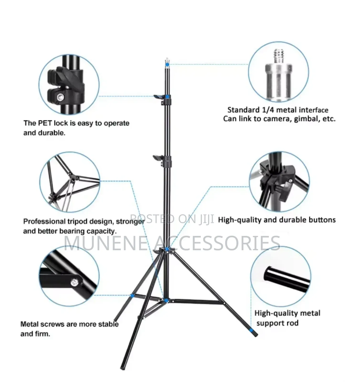 Foldable Mobilephone Holder Stand 2m Tripod Camera Ringlight