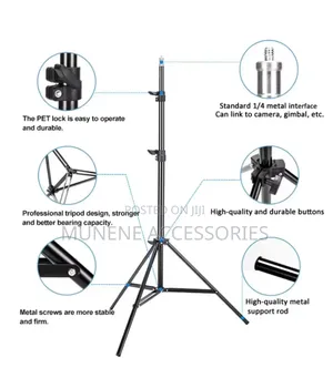 Foldable Mobilephone Holder Stand 2m Tripod Camera Ringlight