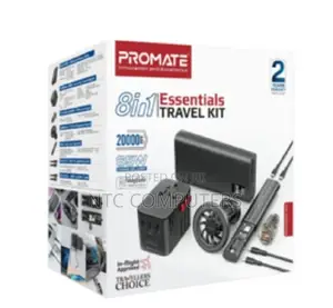 Promate 7-in-1 Charging Travel Kit W/ 20000mah Power Bank,