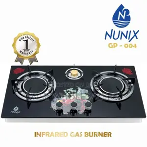 Nunix 3 Burner Infra-red Glass Tampered Table Top Burner