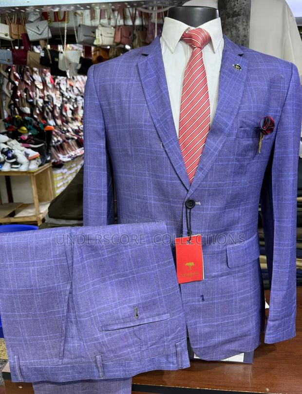Elegant Men Checked Trouser Suit - main view