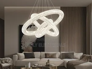3-Ring Silver Crystal Chandeliers for Living Room