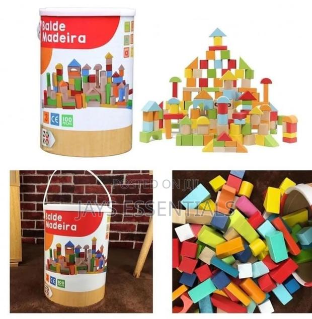 100pc Wooden Montessori Playing Blocks