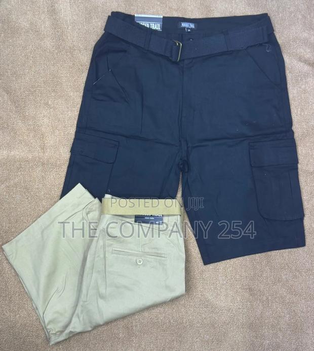 Quality Cargo Khaki Casual Plain Cargo Shorts