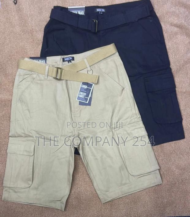 Quality Cargo Khaki Casual Plain Cargo Shorts - thumbnail 2