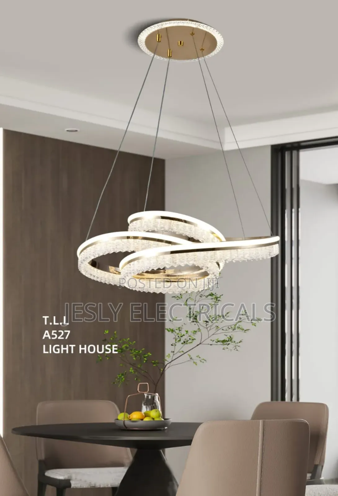 Modern Crystal Chandelier Lighting for Living Room Gold Ring