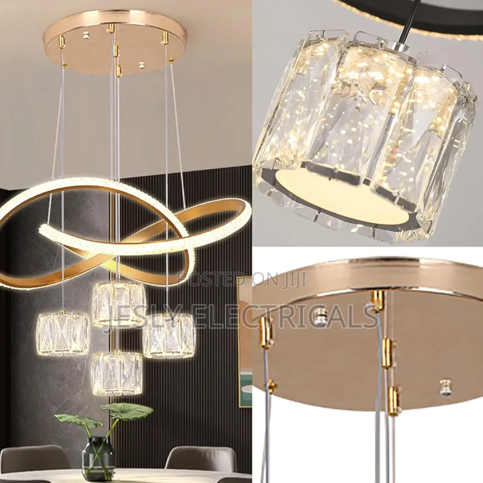1pc Modern Dimmable Crystal Chandelier