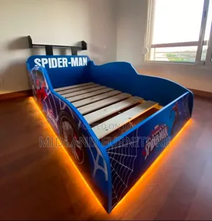 Spiderman Car- Themed Bed for Kids With Lights