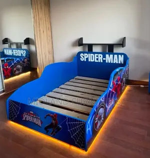 Spiderman Car- Themed Bed for Kids With Lights