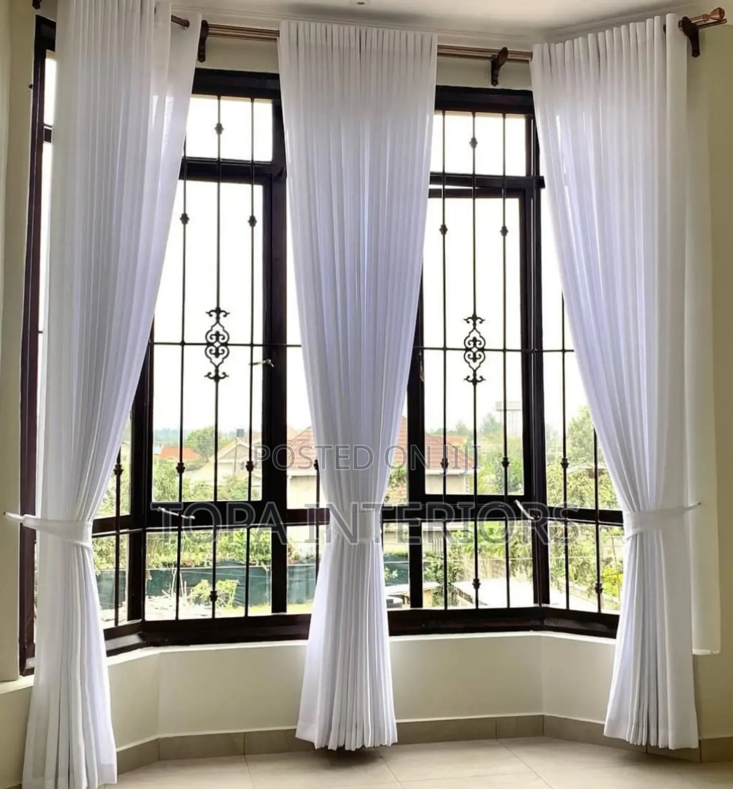Thick White Window Sheers for Living Room and Bedroom