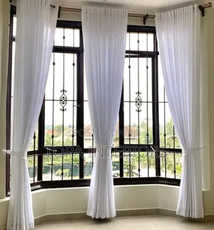 Thick White Window Sheers for Living Room and Bedroom