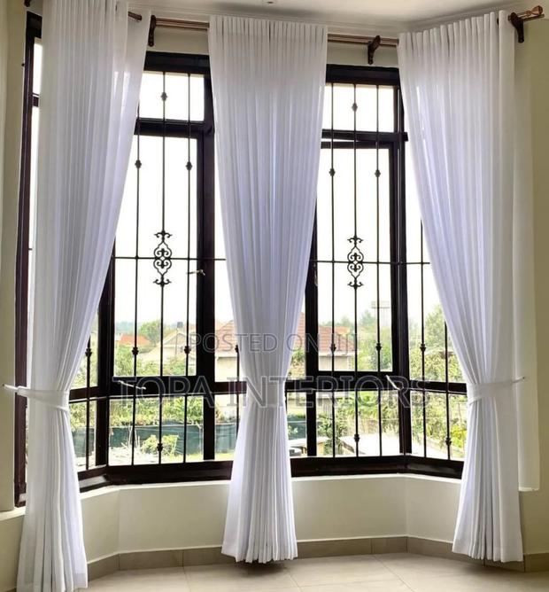 Thick White Window Sheers for Living Room and Bedroom