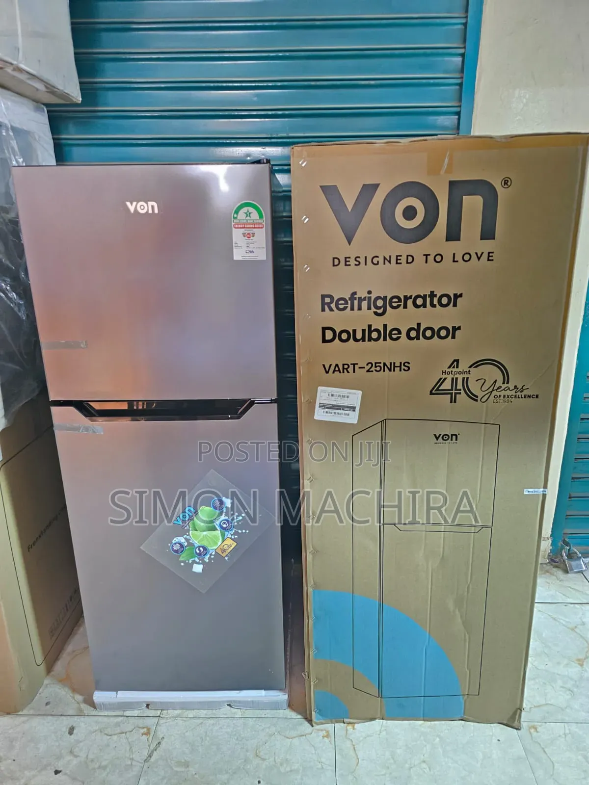 Von Vart-25nhs Double Door Fridge 220l