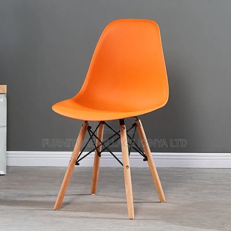 Office Chair: Eames Style Modern Dining Chair -Wooden Legs