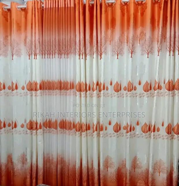 Orange and White Floral Curtains - main view