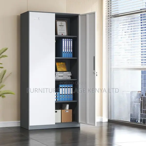 Cabinets: Office Storage Unit in Steel-2 Metal Swing Door
