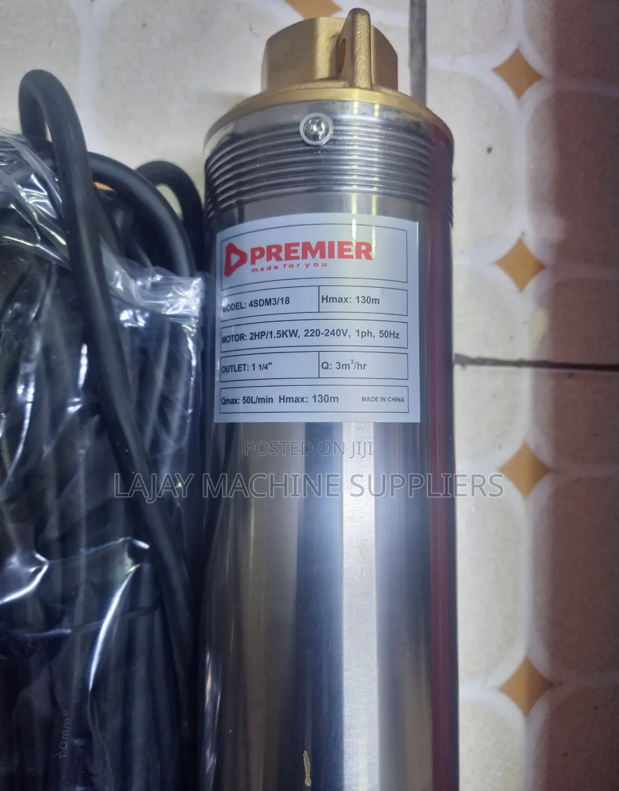 Premier 4sdm 3/18 Submersible Pump 2hp 130m