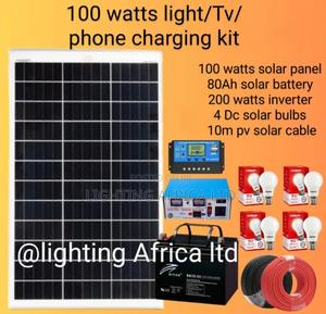 100 Watts Light,Tv, Phone Charging Solar Kit Complete - thumbnail 2