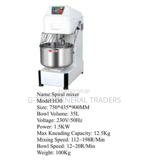Commercial Spiral Mixer 35l Bowl 1.5kw