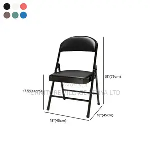 Office Chair:Office Foldable Black Upholstered Seating Chair