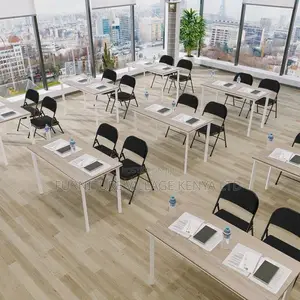 Office Chair:Office Foldable Black Upholstered Seating Chair
