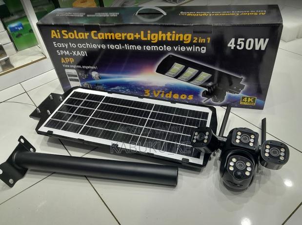 Ai 4g Solar Simcard Camera With Solar 450w Floodlight