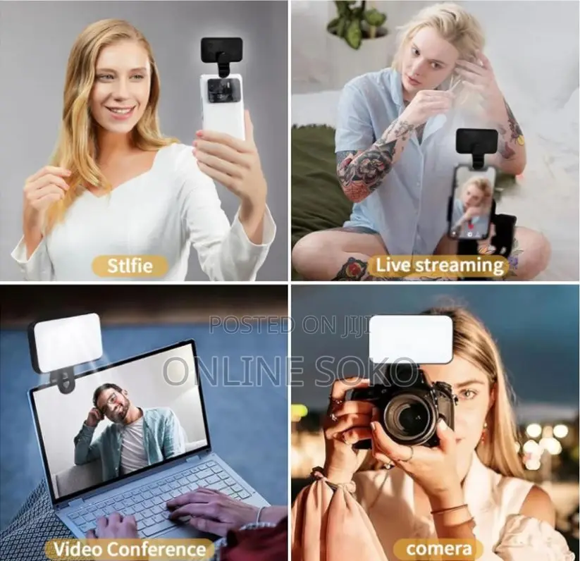 Rechargeable Selfie Fill Light Clip on for Phones, Laptop