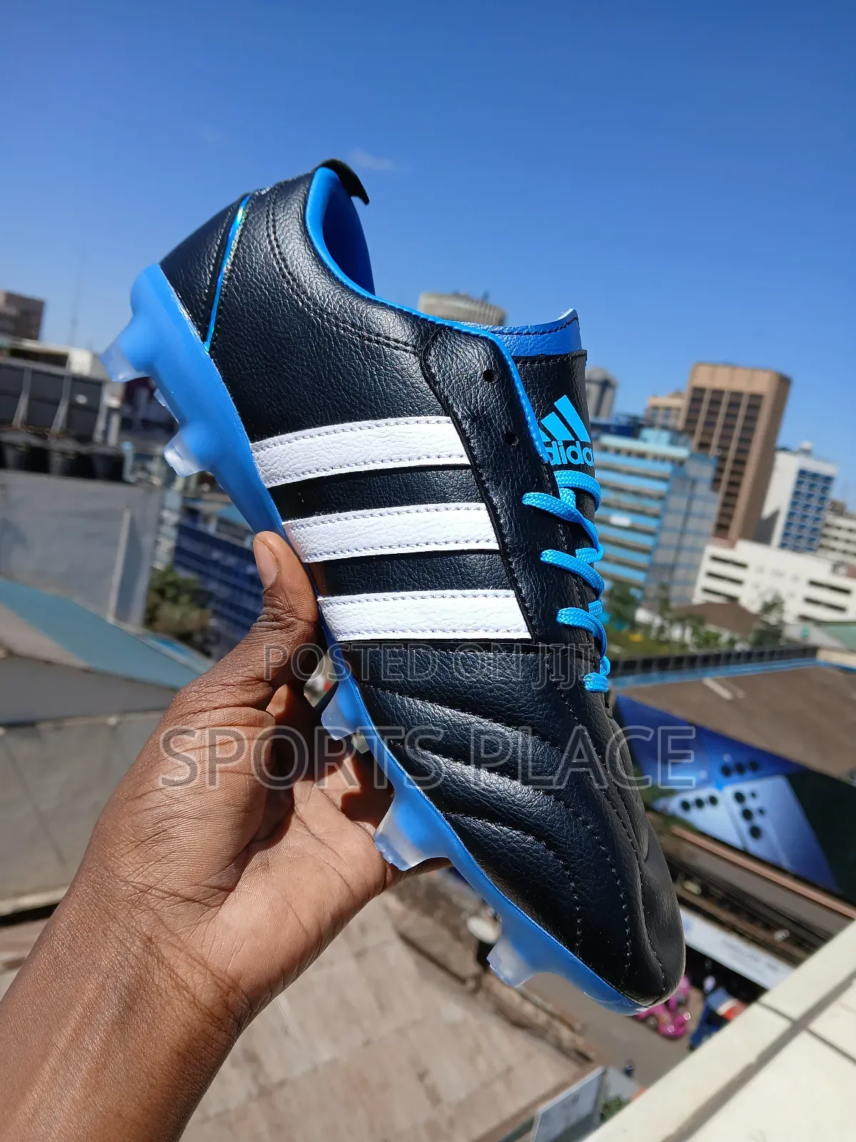 Adidas Lightweight Black and Blue Football Boots