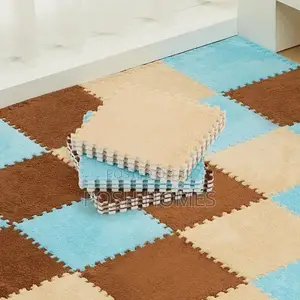 Blue /Brown Interlocking Push Carpets