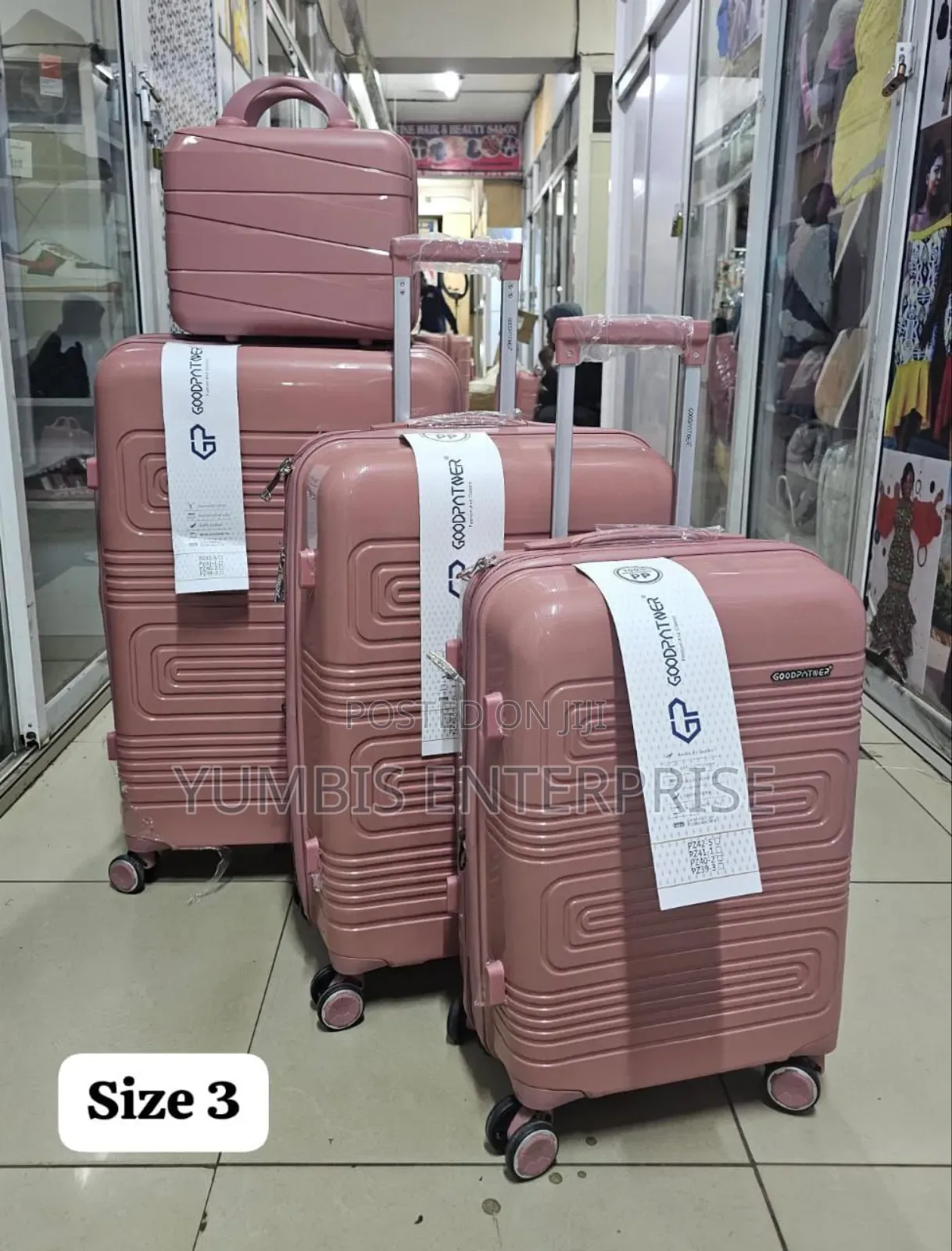 Size 3 of 4 in 1 Rubber Unbreakable Suitcase Pink, Black