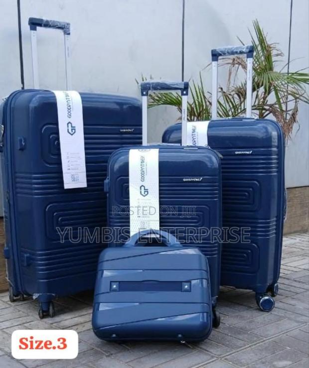 Grey Navy Blue Sets for 4 in 1 Rubber Suitcase Sets Size 3 - thumbnail 2