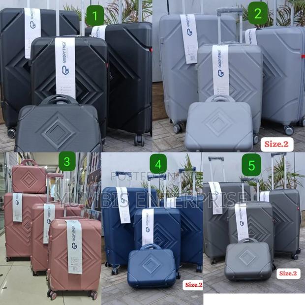 Navy Blue Rubber Unbreakable Suitcase Set 4 in 1 Size No 2 - thumbnail 2