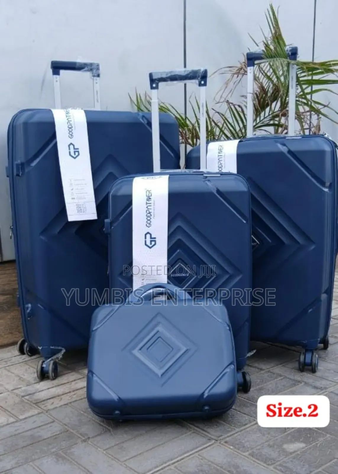 Navy Blue Rubber Unbreakable Suitcase Set 4 in 1 Size No 2