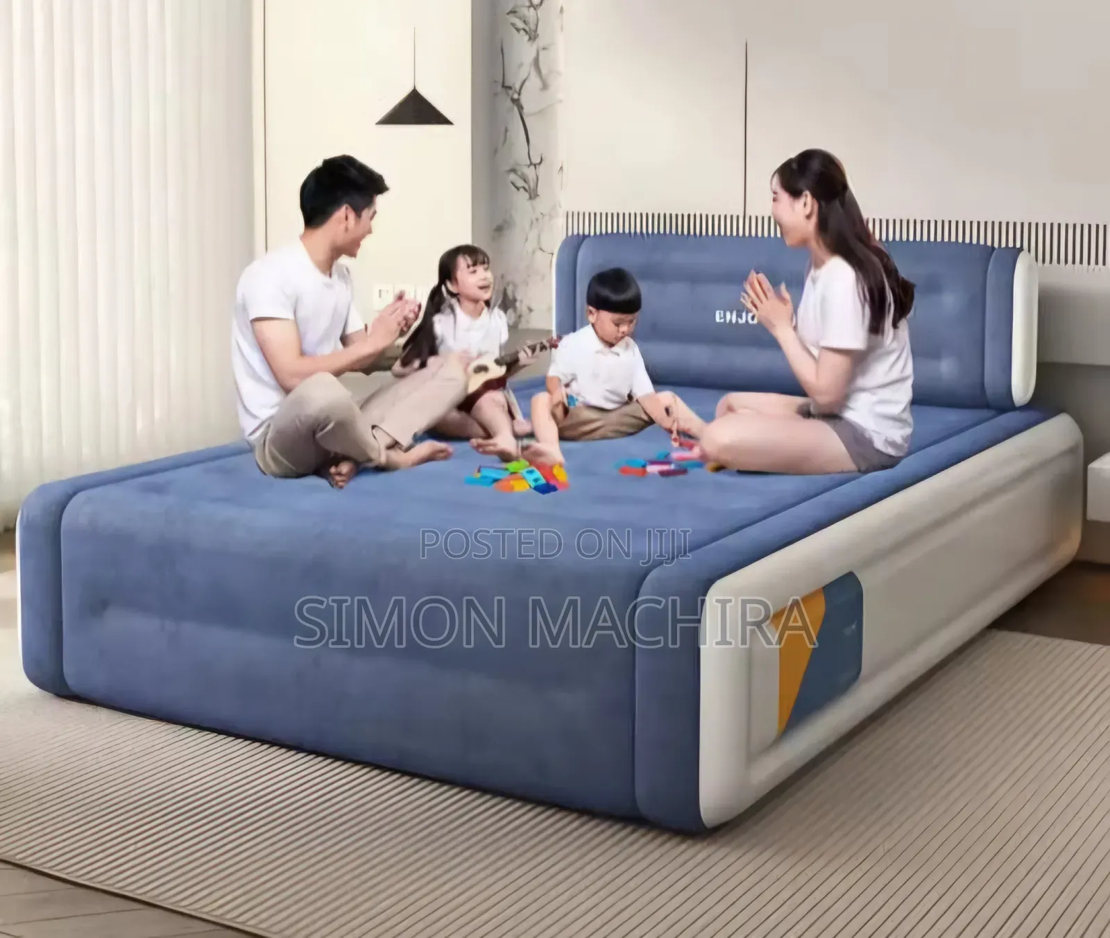 Big Size 203*152*36cm 5*6 Inflatable Air Bed With Head Rest
